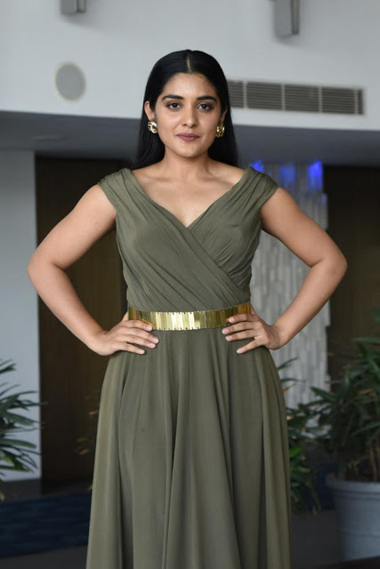 Nivetha Thomas In Green Gown At Telugu Movie Grand Success Meet 21